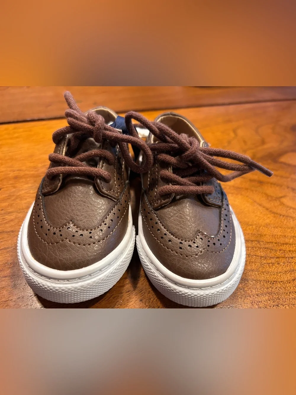 NWT Janie & Jack Baby Wingtip Sneakers Size 4 Brown
